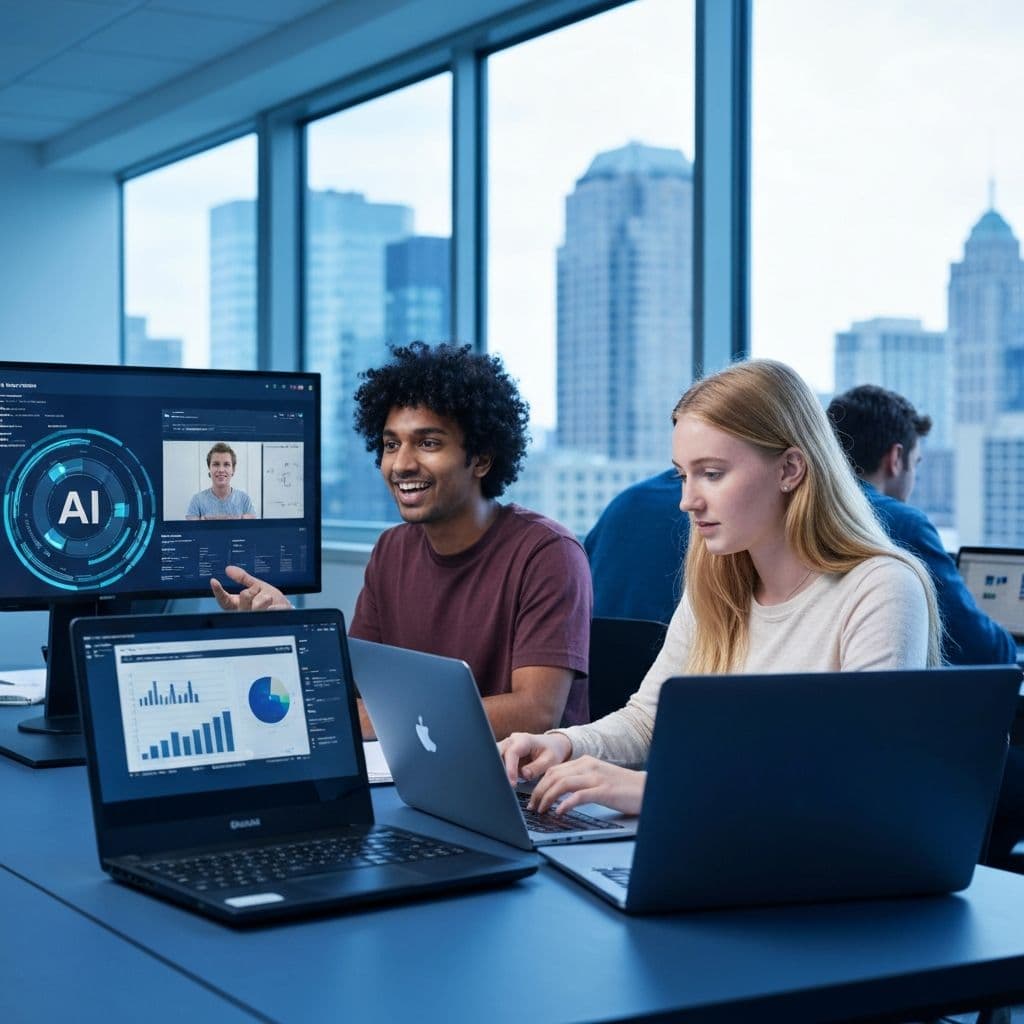 Study Abroad Ai Technology Workplace Styling Vintage Fashion